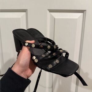 Studded Black Women's Sandals